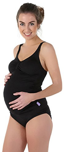 Petit Amour Umstands-Tankini Schwangerschafts-Bikini AMANDA Bademode Set Oberteil Unterteil schwarz Cup B bis D Gr. S