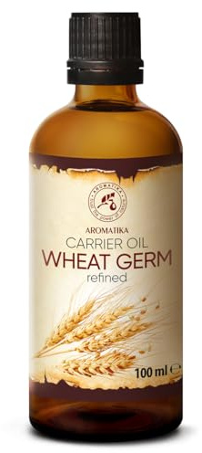 Weizenkeimöl 100ml - USA - Kaltgepresst & Raffiniert - Rein & Natürlich - Glasflasche - Basisöl - Pflege für Gesicht - Körper - Haare - für Schönheit - Massage - Körperpflege - Weizenkeim Öl