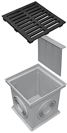 Marley Einlaufschacht 300x300mm + Gussrost Geruchsverschluß Hofablauf Bodenablauf Gully