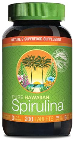 Nutrex Hawaii, Pure Hawaiian Spirulina, 500mg, 200 Vegan Tablets, Gluten Free, Soy Free, Vegetarian