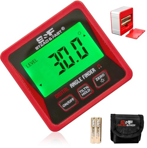 S&F STEAD & FAST Digital Angle Finder Gauge Magnetic Protractor Inclinometer Table Saw Angle Gauge Level Cube with Magnetic Base for Woodworking, Carpentry, Construction