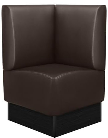 GGMMÖBEL Denver | Gastro Eckbank | B:H 64 x 103 cm | Braun | Glatt | Kunstleder | Sitzhöhe: 48cm