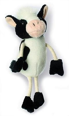 alles-meine.de GmbH Fingerpuppe Kuh Kalb Rind Milchkuh schwarz weiß Tier Haustier Bauernhof