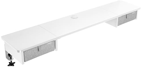 Duronic DD2 WE 120 cm skrivbordsskiva med 2 lådor | Kompatibel med alla 120 cm skrivbordsskivor | Skrivbordstillbehör | Gör det möjligt att lägga till lådor | Yta för att höja skärmen