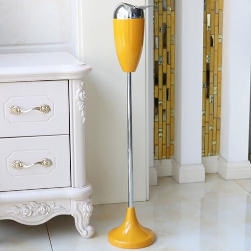 Aschenbecher, Standaschenbecher mit Deckel, Teleskoprohr, mit Deckel, verstellbar, rutschfest, winddicht, geruchsneutral, für den Außen- und Innenbereich, leicht zu waschen, Edelstahl ( Color : Orange