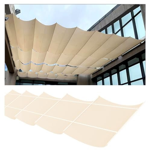 Vele ombreggianti ondulate retrattili,Copertura ombreggiante per pergola retrattile personalizzata,Tenda avvolgibile scorrevole a forma di U con protezione solare e UV (Size : W1.7*L3m/W5.57*L9.84ft