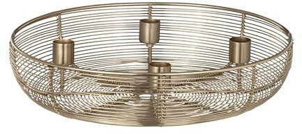 EGLO LIVING Adventskranz Hagony, Kerzenhalter Gestell für 4 Adventskerzen, Advent Kerzenständer für Stabkerzen, Tischdeko Weihnachten aus Metall in Gold, ⌀ 30,5 cm