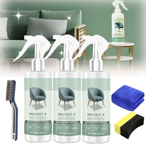 Protector de tela multiusos Protect+, spray protector de tela, spray protector de tela y protector de manchas para protección de tapicería, spray protector de manchas de tela (3 unidades)