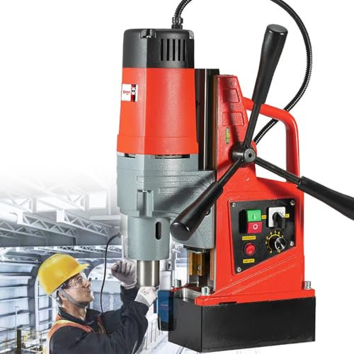 Bärbar magnetisk borrpress 16 mm/0,6 tum Borrdiameter 11500N 600r/min Framåt- och bakåtgängning, Elektrisk borrmaskin för metallyta och hemförbättring