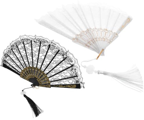 Amosfun Spitzenset Handfächer Spitze Handfächer Spitze für Damen Elegantes Partygeschenk