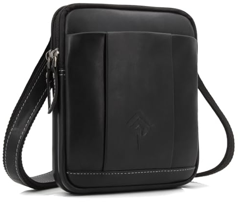 ekavale Umhängetasche Herren aus Leder - Stylische Schultertasche Herren Vintage - Messenger-Bag für Männer, für Alltag, Arbeit Robuste kleine Herrentasche