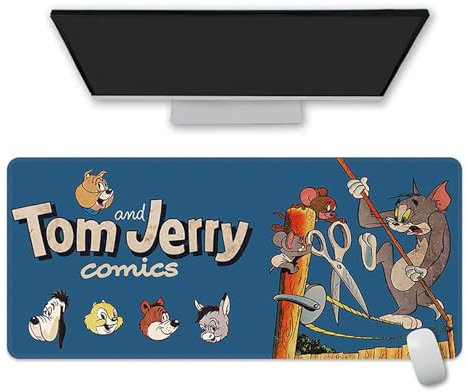 HDkxbf Alfombrilla De Ratón For Juegos De Anime, Ordenador Portátil, Alfombrilla De Escritorio De Anime, Impermeable Y Antideslizante(Tom-13,800x300mm)