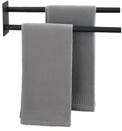 Mooche Handtuchhalter Doppelt 304 Edelstahl Handtuchstange | Wandmontage Gästehandtuchhalter Badezimmer Set Bad Handtuch Halterung Wand für Badezimmer Küche