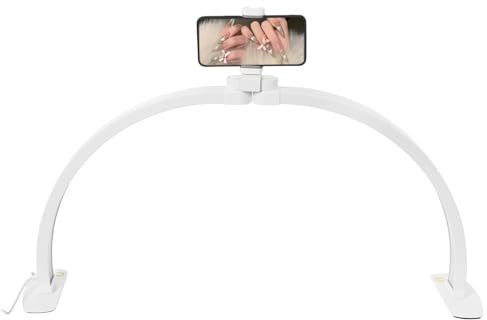 Schönheitslampe, 73.8x38cm Halbmond Lampe für Nagel Schreibtisch, Geführte Nagel Schreibtisch Lampe, Nagel Tech Licht, Wimpernlampe für Schönheitsdienstleistungen wie Make-up, Augenbrauen (Weiß)