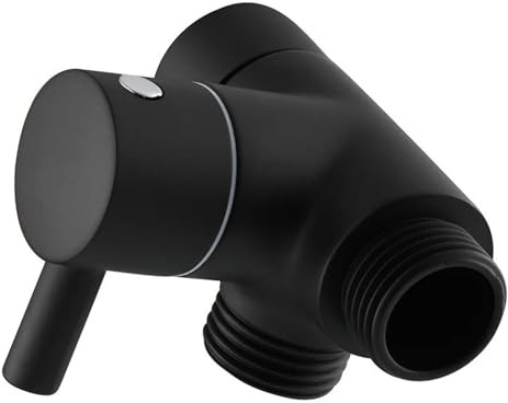 Deviatore Doccia 3 Vie Adattatore per braccio doccia in ottone G1/2'', valvola deviatrice per doccia per soffione doccia portatile e soffione doccia fisso(Black)