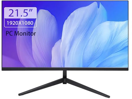 21.5-Inch HD Computer Monitor 1920x1080P 75Hz IPS Panel LCD Screen, Supports HDMI and VGA Inputs, Ultra-thin Bezels, Compatible with VESA Installation, Suitable for Home, Office, and Gaming