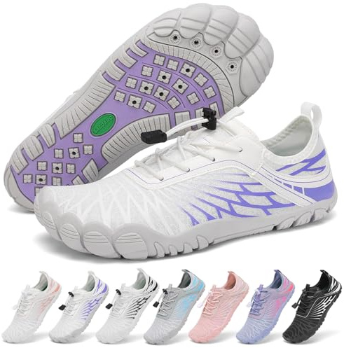 SAGUARO Barefoot Zapatillas Mujer Escarpines de Agua Secado Rápido Zapatos Minimalistas Ligeras Calzado Descalzos con Puntera Ancha, Morado Claro, 43 EU