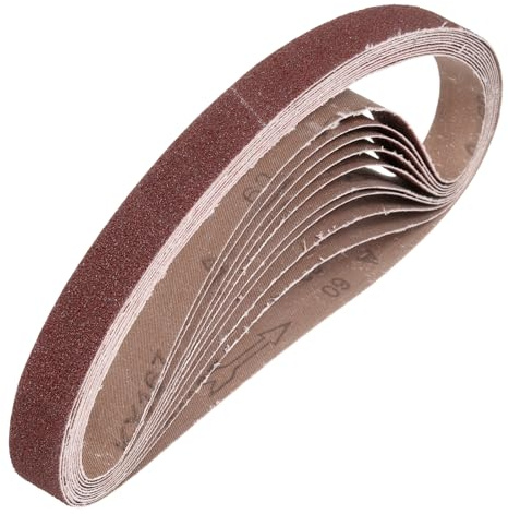 QUARKZMAN 30mm x 330mm Nastri Abrasivi, 10Pz 60 Grana Carta Vetrata per Levigatrice Ossido di Allumina Per Lavorazione Legno, Lucidatura Metalli, Affilatura Coltelli