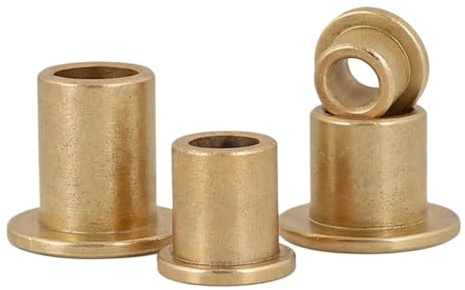 YAKUFAST 2pcs ID 8mm 10mm 12mm Flanging Self-Lubricating Bearing Powder Metallurgy Oil Copper Bushing Guide Sleeve With Stepped Flange(12x14x20-20x1.2)