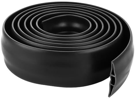 YOUNTHYE 3M Floor Cable Protector, 3 Cord Channels Rubber Floor Cable Cover Heavy Duty Outdoor Indoor Flexible Black Wire Covers for for Offices, Retail, Gyms, Warehouse & Garages