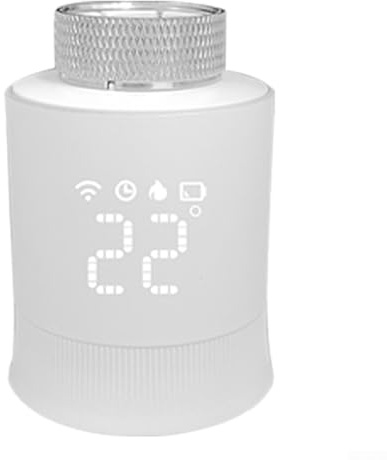 HEBEOT Vanne de contrôle de température intelligente pour Zigbee avec application - Nettoyage automatique - Surveillance précise de la température et détection d'ouverture de fenêtre