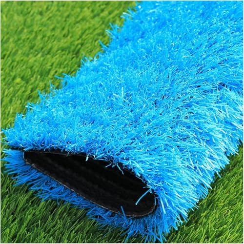 7UIYgtyO Tappeto erbato Sintetico Erba Artificiale Blu, Tappetino for Erba Finta Autodrenante, Rotoli di Erba Finta for Campi da Gioco, Tappeto da Prato, Grado 0,98 Pollici per l'outdoor(150x200cm)