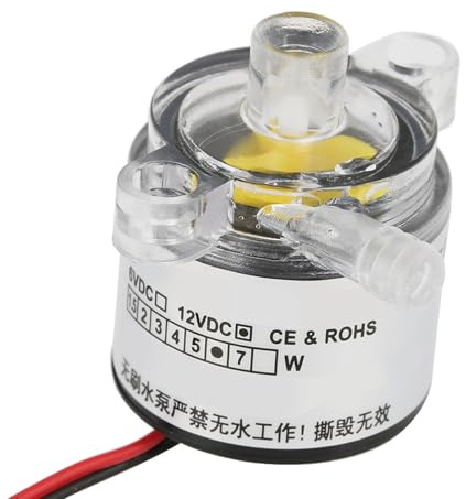 Dioche 12 V Olt 61 Mini Pompe à Eau sans Balais de qualité Alimentaire 12 V DC 6 W – Débit de 2 L/min pour Aquariums, Fontaines et Circulation de l'Eau ; Fonctionnement Silencieux, Durable pour une