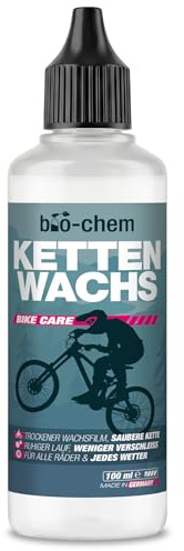 Bio-Chem - Cykelkedjevax 100 ml - vatten- och smutsbeständigt flytande vax - perfekt för el-, land-, racer- och mountainbikes - PTFE-fritt smörjmedel