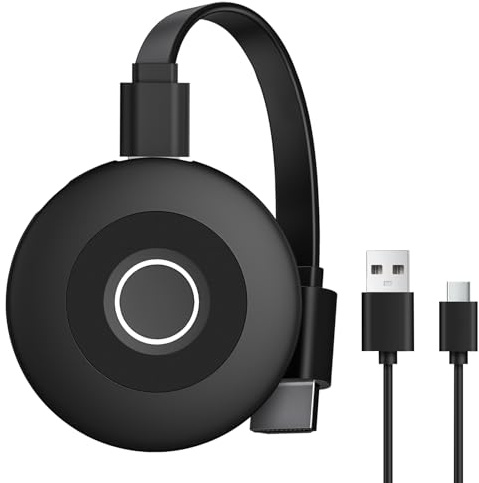 FIREBULL 4K HDMI sans Fil,Clé Miracast Dongle WiFi Double Bande 2.4G/5GHz,compatibles Android/iOS/i-Phone/i-Pad/Supporte Miracast,DLNA, Airplay,Vidéo Streamer Plug & Play