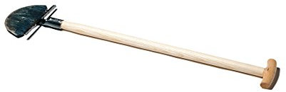Rasenkantenstecher, aus einem Stuück Stahl, handgeschmiedet, mit geschmiedetem Tritt und Eschen-T- Stiel (85 cm)