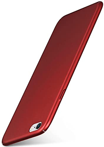 moex für iPhone 6s / iPhone 6 Hülle Ultra Dünn, Schutzhülle mit erhöhtem Kameraschutz, Slim Cover Hardcase Backcover, Dünnste Handyhülle Minimalistisch Alpha Case, Matt Rot