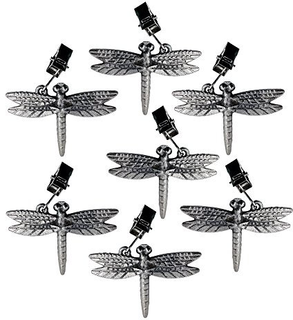 ToCi Lot de 8 poids pour nappe en forme de libellule, papillon, abeille et coccinelle 8x Libelle (Silber)