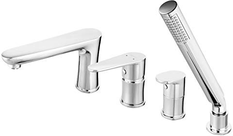 Design 4-Loch Armatur für die Badewanne Wannenrand Serie Algeo Wannenrandarmatur