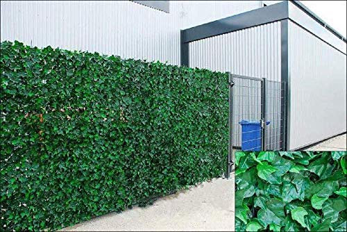 Welsh Green Screen Artificial Screening Ivy Leaf Hedge Panels On Roll Privacy Garden Fence 1m x 3m, Green Faux Trellis Balcony Screening (1.0)