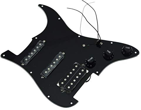 KAISH Schlagbrett für Stratocaster (vorverdrahtet, für Squier Import Stratocaster, 3-lagig, Schwarz