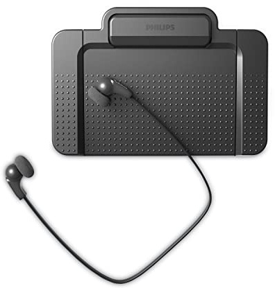 Philips LFH7277/08 SpeechExec Transkriptionsset, ergonomischer USB-Fußschalter ACC2330, Stereo-Unterkinn-Kopfhörer LFH0334, inklusiv Wiedergabe-Software SpeechExec Pro 2-Jahres-ABO