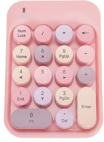 Sojare Tastiera numerica wireless per computer portatile/notebook, blocco numerico portatile per cambiare direzione di gioco, blocco numerico ultra sottile con ricevitore USB (rosa)