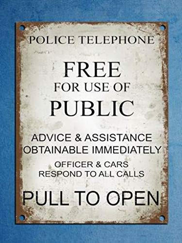 Police Phone Box Tardis Dr Who Vintage Retro Tin Metal Decor Sign Home Wall Decor 8x12