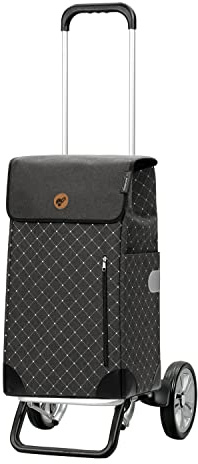 ANDERSEN Einkaufstrolley - Alu Star Shopper Sofia anthrazit | sehr leicht, höhenverstellbar, klein zusammenlegbar, bis 40 kg - Tasche mit Kordelzug, Innenfach, Reflektoren, 43 L