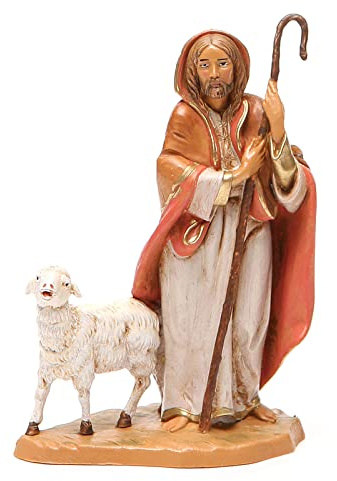 Holyart Guter Hirte mit Schaf 12cm Fontanini