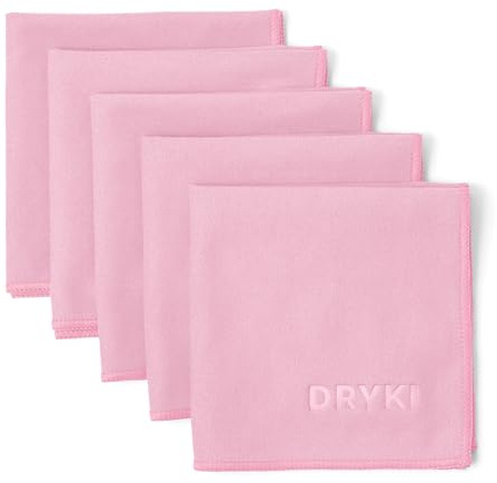 DRYKI Svettabsorberande näsdukar – de ursprungliga snabbtorkande mikrofibersvetttrasorna och handduken för ansikte, händer och kropp – perfekt för gym, sport och arbete (Rosa: 5-pack)