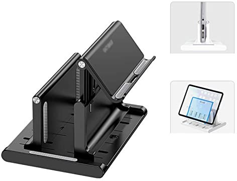 TopHomer Laptop Stand, Vertical Desktop Holder with Adjustable Dock Size, Notebook Holder Compatible with All MacBook Pro Air, Mac, HP, Dell, Microsoft Surface, Lenovo-Black