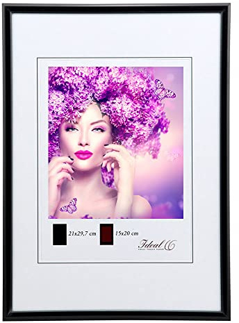 IDEAL TREND New Lifestyle Kunststoff Bilderrahmen Kunststoffrahmen Bildhalter Bildträger: Farbe: Schwarz | Format: 40x50