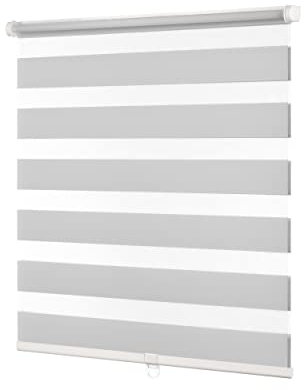 Ventanara® Doppelrollo schnurlos ohne Bohren Klemmfix Fenster Duo Rollo inklusive Montagematerial (hellgrau, 110 x 150 cm)