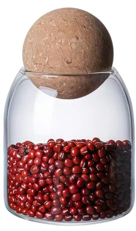 Bote Cristal Hermetico,500ml Tarros de Cristal con Tapa de Corcho,Botes Hermeticos Cocina,Bote Cristal con Tapa para Saborizantes, Caramelos, Especias, Frijoles, Galletas, Medicinas