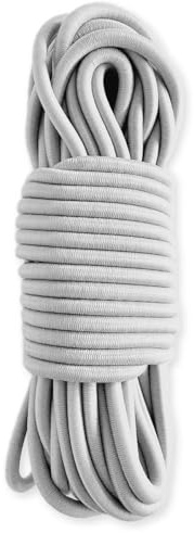 Elastisches Gummiseil Grau 20 Meter - Wirtschaftsqualität TECPLAST 8SW - Spannseil für Planen mit einem Durchmesser von 8 mm