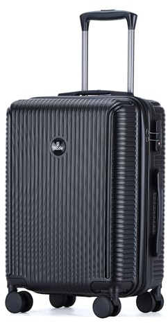 Blade Hartschalen Koffer groß - Trolley Leichter Reisekoffer Handgepäck aus ABS mit TSA Schloss - 4 Spinnräder Koffer- Rollkoffer (Schwarz-XL)
