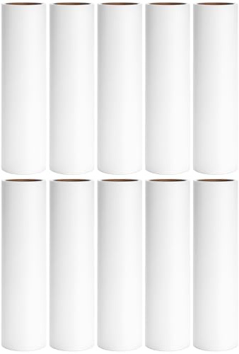 Luddroller påfyllningar 24 cm, storpack med 10 rullar stora husdjurshår klibbiga rullar påfyllningar för 23,9 cm till 24 cm breda golvluddsrullar, extra klibbiga 600 ark totalt