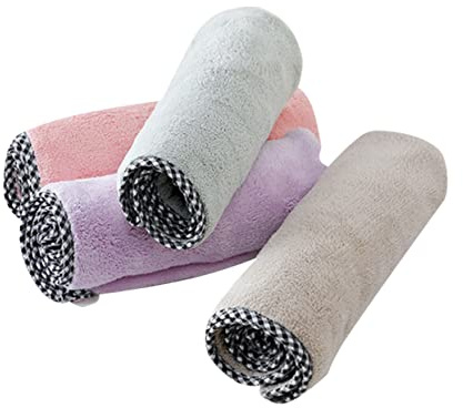 HONMEET 4stücke Haartrockenkappen Korallenvlies Schnelltrocknende Wasserabsorbierende Tücher Rosa Grün Und Khaki Für Effektives Trocknen Von Nassem Haar Beim Baden Oder Make-up