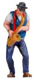 NOCH® Saxophonist, Modell-Figur aus Kunststoff, ideal für Spur H0 Modelleisenbahn, Dioramen und Deko